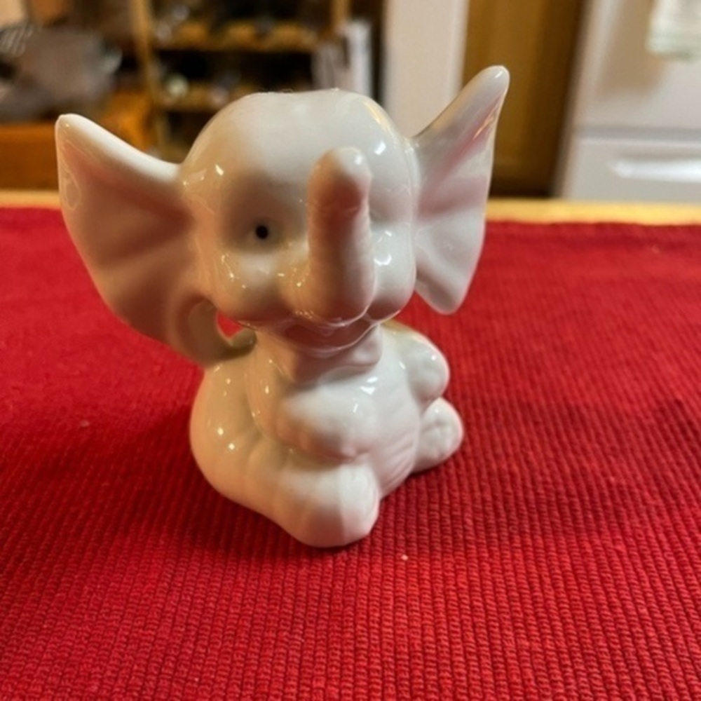 Vintage Ceramic Baby Elephant- Trunk Up